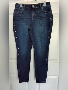 d. jeans Dark Blue Skinny Jeans with Side Studs